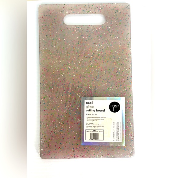 New Core Kitchen Cutting Poly Board RAINBOW Glitter SMALL Size 6”x10” - Picture 1 of 6